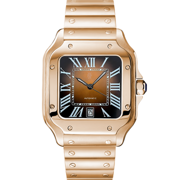 Santiko Gold Brown – ročno sestavljena ura po meri, ohišje iz 316L jekla 38 mm