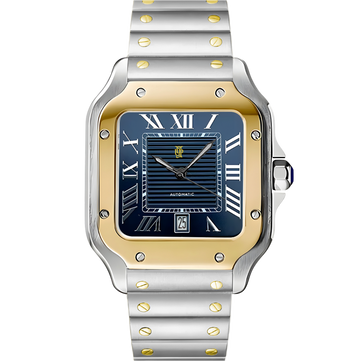 Santiko Two-Tone Blue – ročno sestavljena ura po meri, ohišje iz 316L jekla 38 mm
