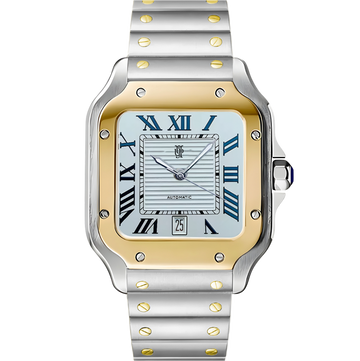 Santiko Two-Tone White – ročno sestavljena ura po meri, ohišje iz 316L jekla 38 mm