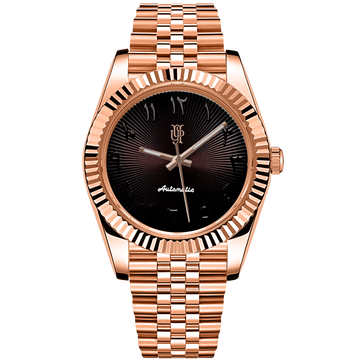 Crown Date Midnight Ember – ročno sestavljena ura po meri, ohišje iz 316L jekla 36 / 40 mm