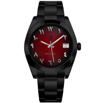 Crown Date Crimson Shadow – ročno sestavljena ura po meri, ohišje iz 316L jekla 36 / 40 mm