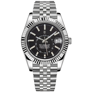 Aerolux Noir Steel – von Hand montierte Uhr, Gehäuse aus 316L-Edelstahl 36 / 40 mm