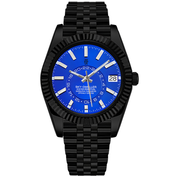 Aerolux Nightwave Blue – von Hand montierte Uhr, Gehäuse aus 316L-Edelstahl 36 / 40 mm