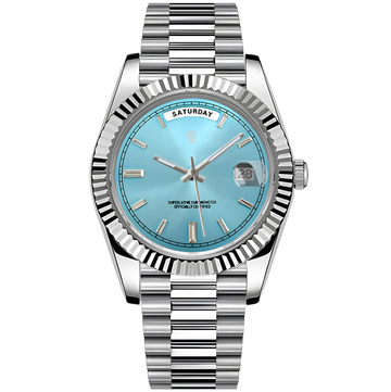 Daylux Azure Sky – ročno sestavljena ura po meri, ohišje iz 316L jekla 40 mm