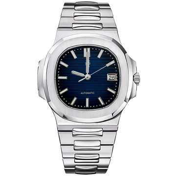 Nautora Silver Blue – von Hand montierte Uhr, Gehäuse aus 316L-Edelstahl 40 mm
