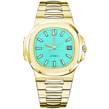 Nautora Gold Tiffany – ročno sestavljena ura po meri, ohišje iz 316L jekla 40 mm
