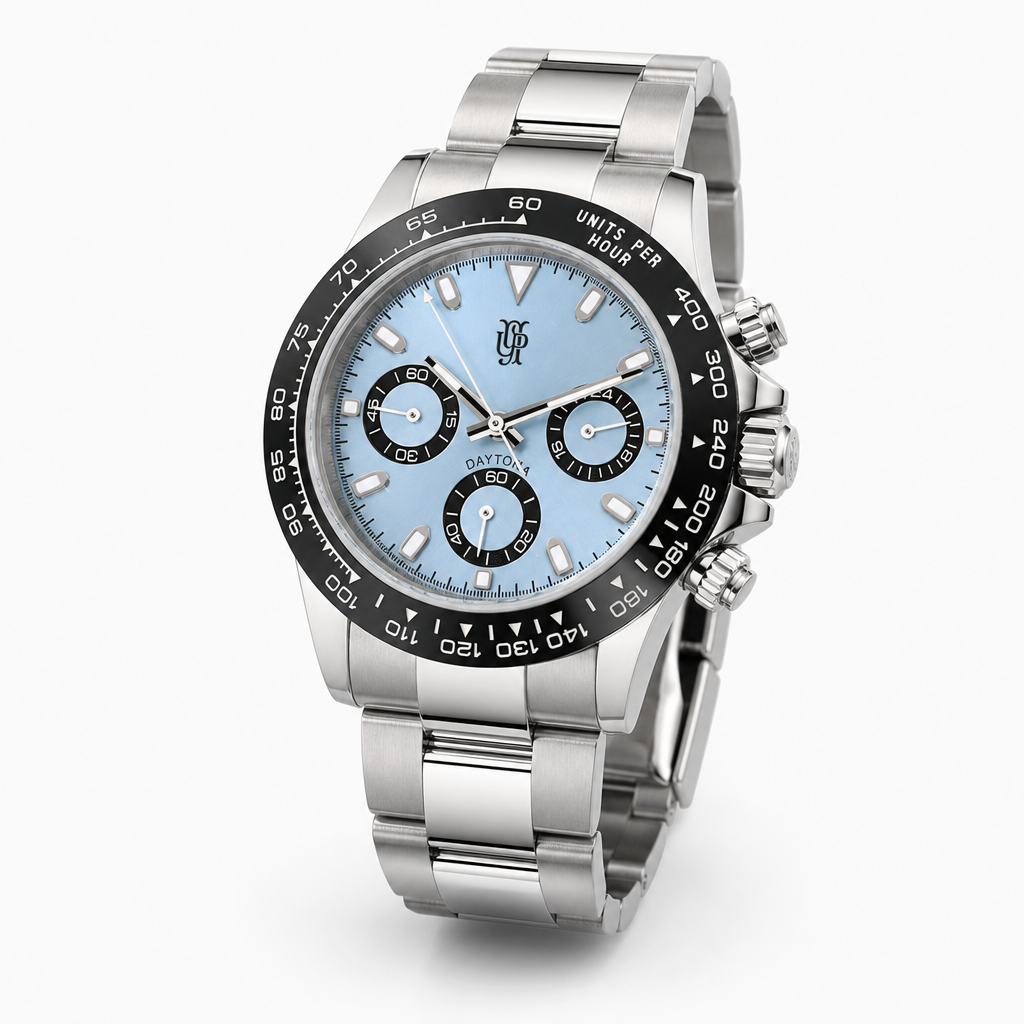 Chronova Glacier Chronograph – von Hand montierte Uhr, Gehäuse aus 316L-Edelstahl 39 mm