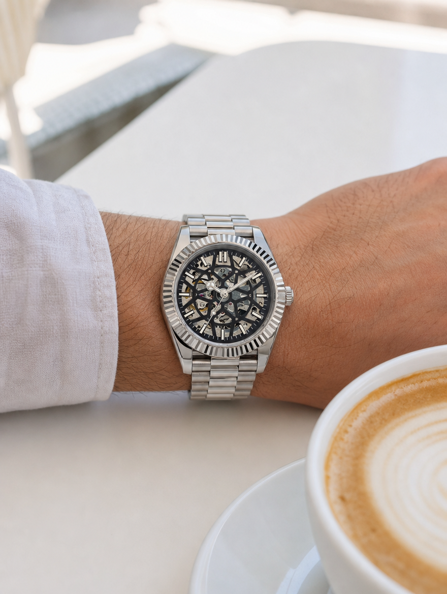 Crown Date Skeleton Web na zapestju