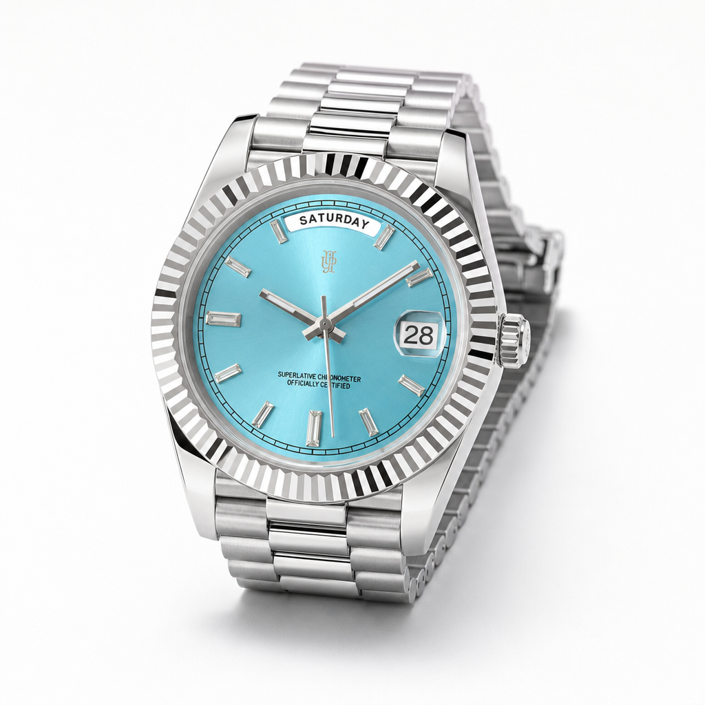 Daylux Azure Sky – von Hand montierte Uhr, Gehäuse aus 316L-Edelstahl 40 mm