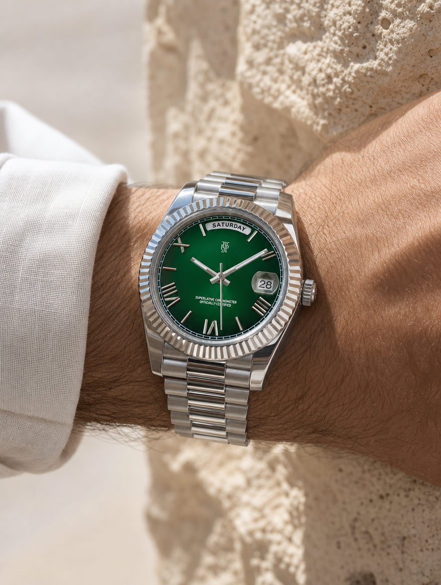 Daylux Roman Emerald na zapestju