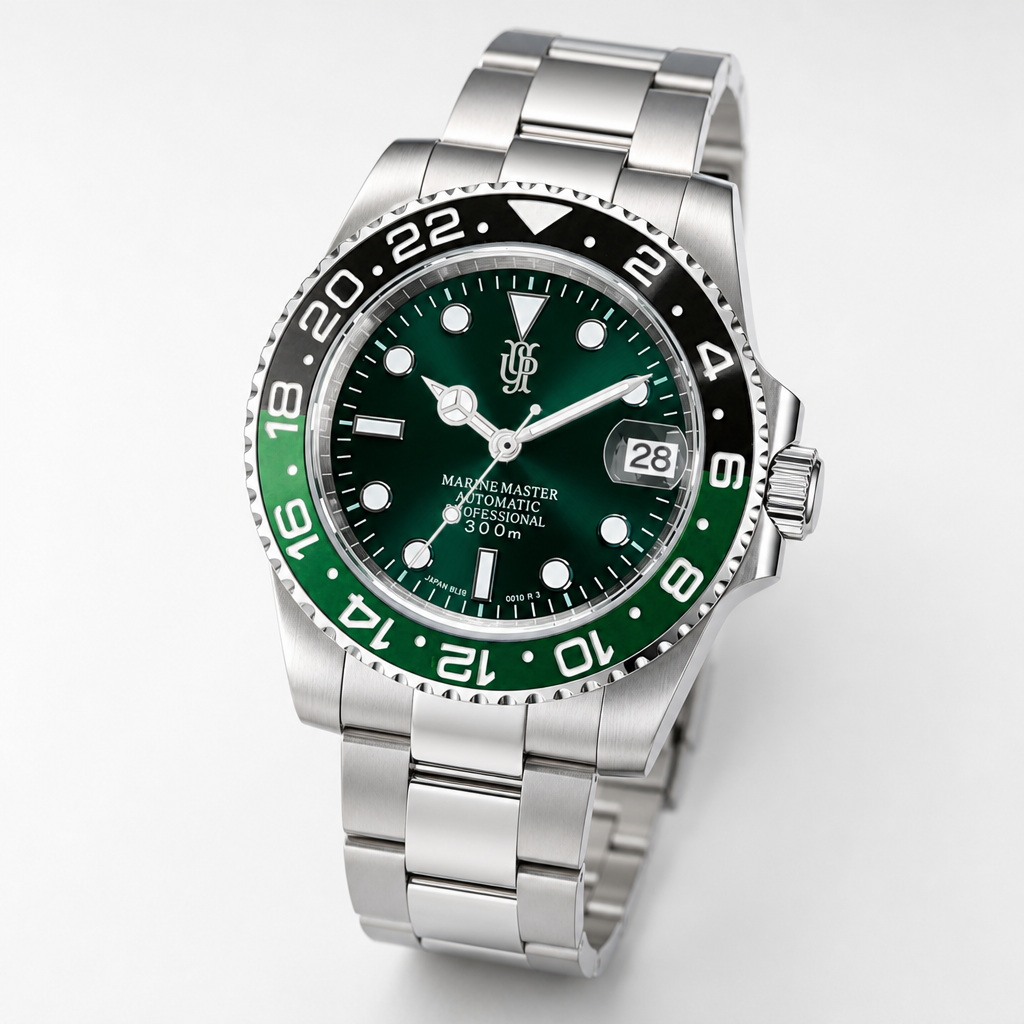 Devaron Marine Emerald – ročno sestavljena potapljaška ura, studijski posnetek