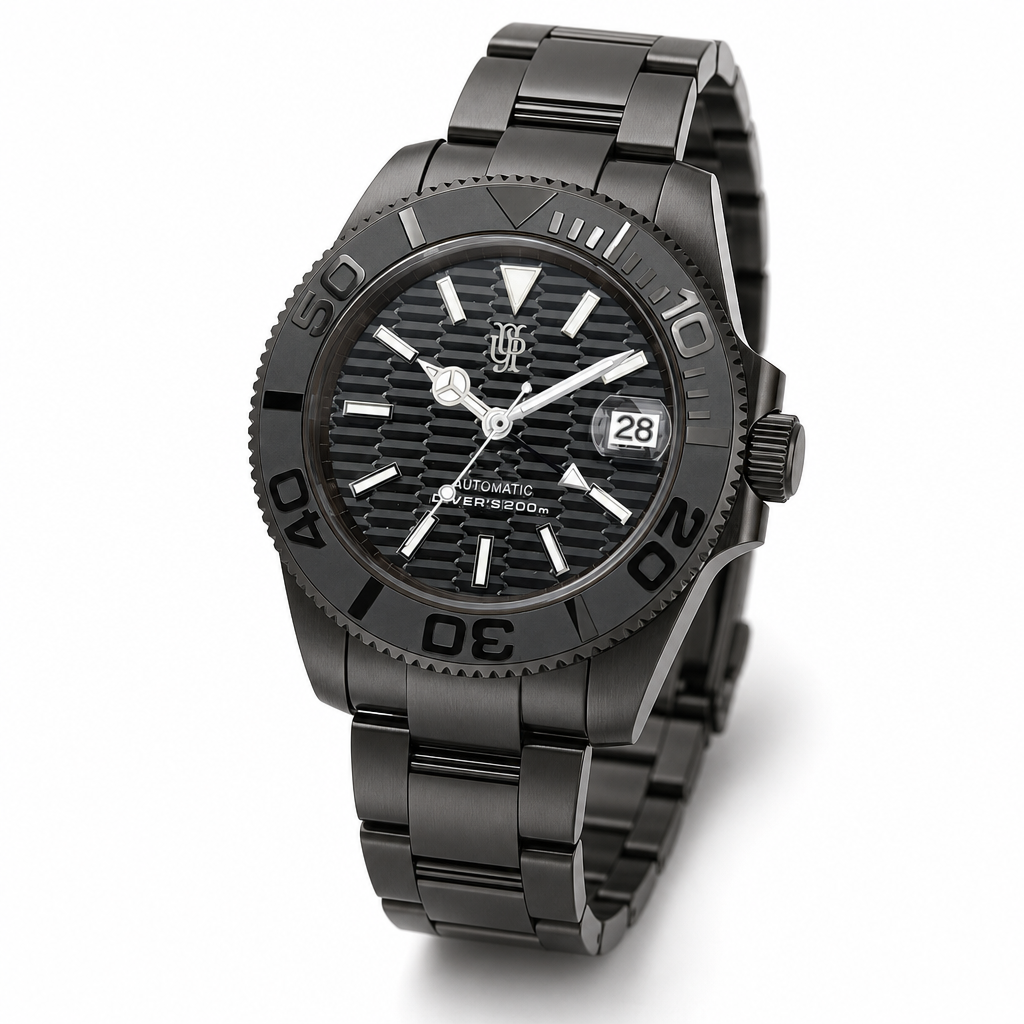 Devaron Black Tide – von Hand montierte Uhr, Gehäuse aus 316L-Edelstahl 40 mm
