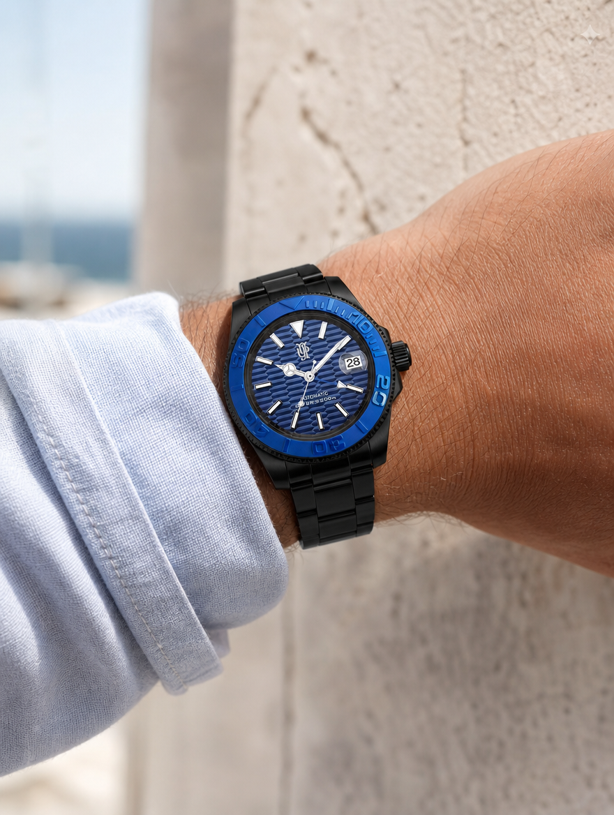 Devaron Black & Blue GMT na zapestju