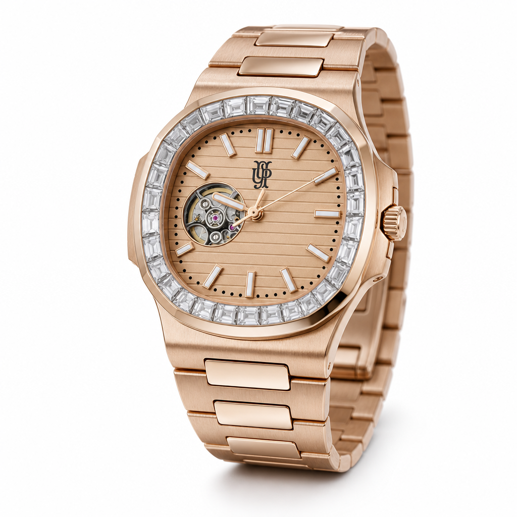 Nautora Rose Luxe – ročno sestavljena ura, studijski posnetek