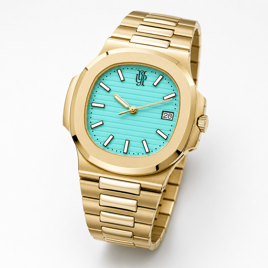 Nautora Gold Tiffany – von Hand montierte Uhr, Gehäuse aus 316L-Edelstahl 40 mm