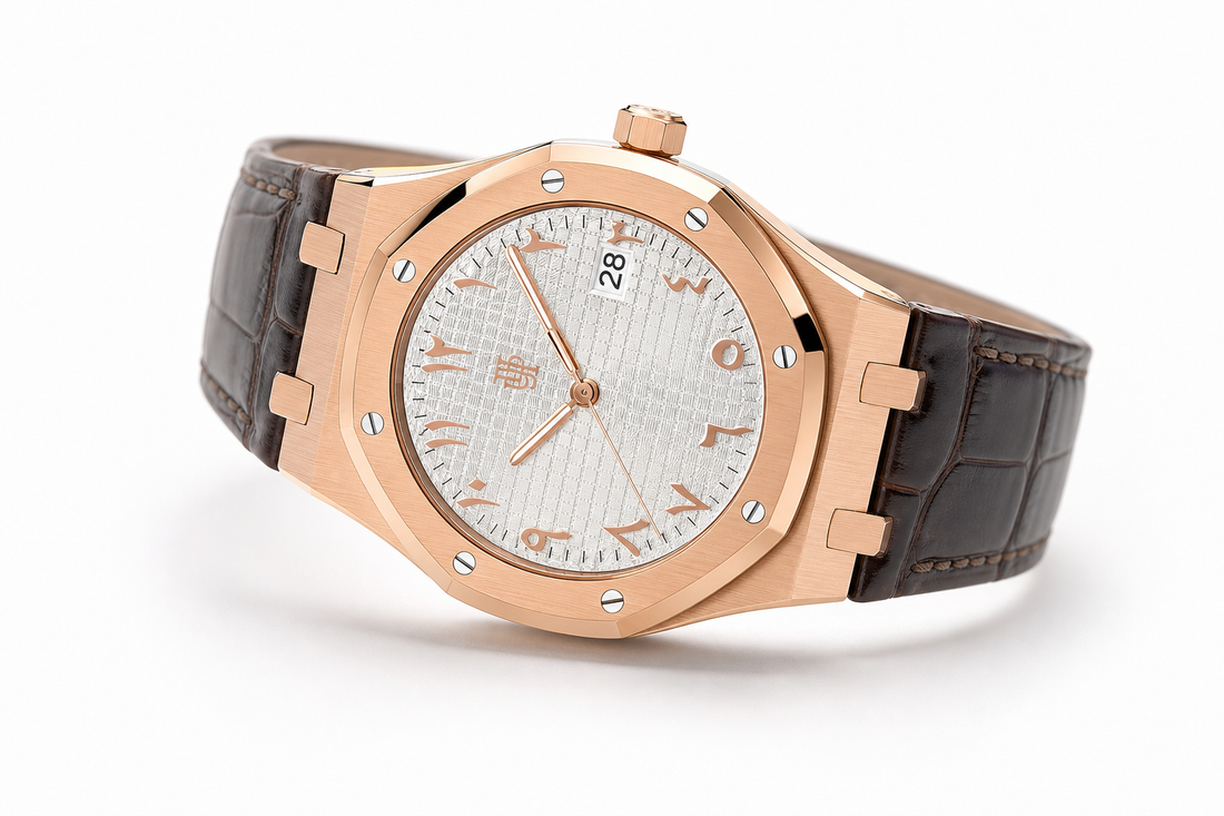 Royal Frame Rose Arabic – von Hand montierte Uhr, Gehäuse aus 316L-Edelstahl 41 mm